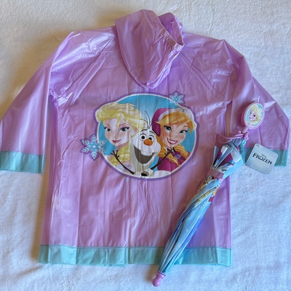Frozen Kids Raincoat - Purple and Blue - Picture 1 of 7
